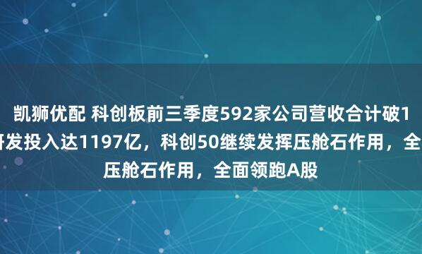 凯狮优配 科创板前三季度592家公司营收合计破1.1万亿、研发投入达1197亿，科创50继续发挥压舱石作用，全面领跑A股
